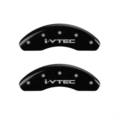 MGP Front set 2 Caliper Covers Engraved Front i-Vtec Black finish silver ch thumbnail 1