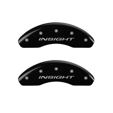 MGP Front set 2 Caliper Covers Engraved Front Insight Black finish silver ch thumbnail 4