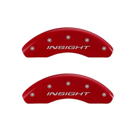 MGP Front set 2 Caliper Covers Engraved Front Insight Red finish silver ch thumbnail 2