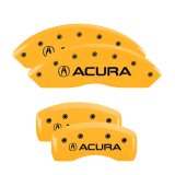 MGP 4 Caliper Covers Engraved Front & Rear Acura Yellow finish black ch thumbnail 4