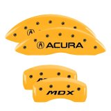MGP 4 Caliper Covers Engraved Front & Rear Acura Yellow finish black ch thumbnail 6