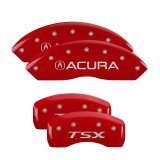 MGP 4 Caliper Covers Engraved Front Acura Engraved Rear TSX Red finish silver ch thumbnail 7