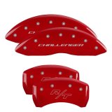 MGP 4 Caliper Covers Engraved Front Block/Challenger Engraved Rear Vintage Style/RT Red fnsh slvr ch thumbnail 3
