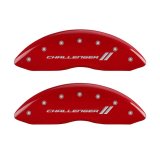 MGP 4 Caliper Covers Engraved Front & Rear With stripes/Challenger Red finish silver ch thumbnail 7
