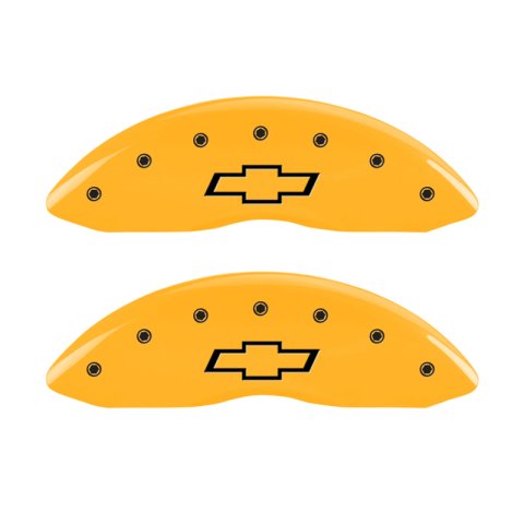MGP 4 Caliper Covers Engraved Front & Rear Bowtie Yellow finish black ch thumbnail 5