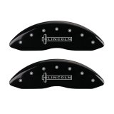 MGP 4 Caliper Covers Engraved Front Lincoln Engraved Rear Star logo Black finish silver ch thumbnail 5
