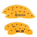 MGP 4 Caliper Covers Engraved Front Lincoln Engraved Rear MKS Yellow finish black ch thumbnail 6
