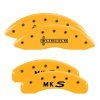 MGP 4 Caliper Covers Engraved Front Lincoln Engraved Rear MKS Yellow finish black ch thumbnail 8