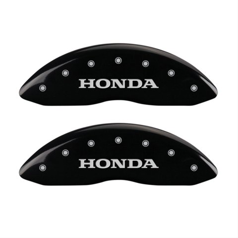 MGP 4 Caliper Covers Engraved Front Honda Engraved Rear H Logo Black finish silver ch thumbnail 1