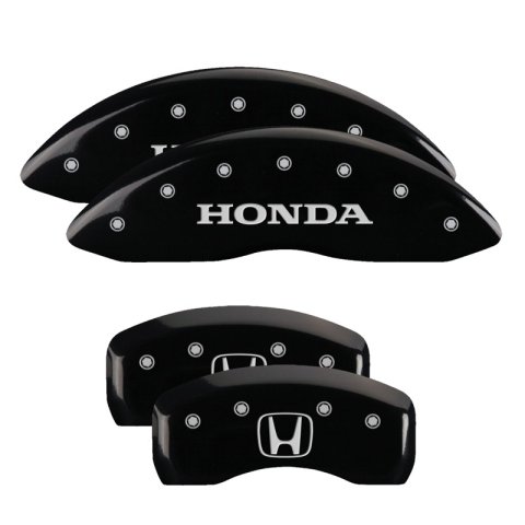 MGP 4 Caliper Covers Engraved Front Honda Engraved Rear H Logo Black finish silver ch thumbnail 4