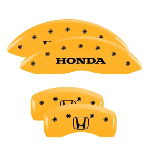 MGP 4 Caliper Covers Engraved Front Honda Engraved Rear H Logo Yellow finish black ch thumbnail 6