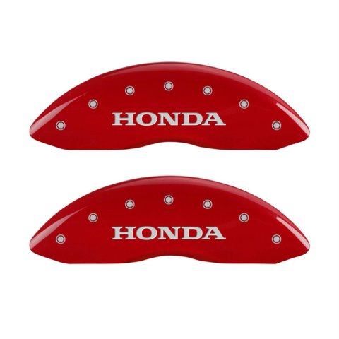 MGP 4 Caliper Covers Engraved Front & Rear Honda Red finish silver ch thumbnail 1