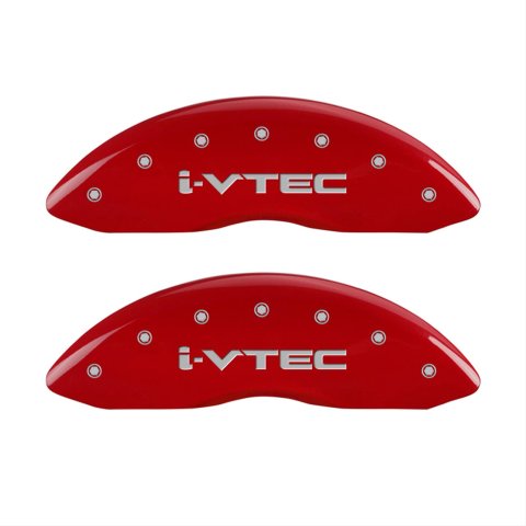 MGP 4 Caliper Covers Engraved Front & Rear i-Vtec Red finish silver ch thumbnail 1