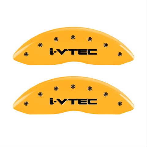 MGP 4 Caliper Covers Engraved Front & Rear i-Vtec Yellow finish black ch thumbnail 1