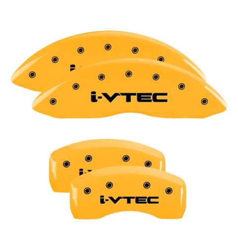 MGP 4 Caliper Covers Engraved Front & Rear i-Vtec Yellow finish black ch thumbnail 6