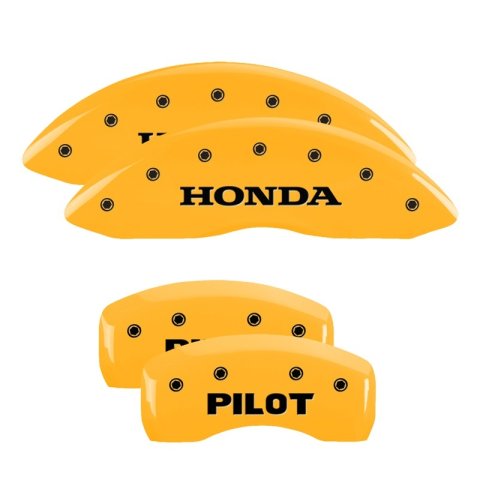 MGP 4 Caliper Covers Engraved Front Honda Engraved Rear Pilot/2015 Yellow finish black ch thumbnail 5