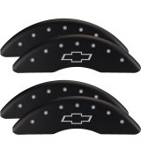 MGP 4 Caliper Covers Engraved Front & Rear Bowtie Black finish silver ch thumbnail 1