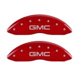 MGP 4 Caliper Covers Engraved Front & Rear GMC Red finish silver ch thumbnail 1