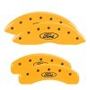 MGP 4 Caliper Covers Engraved Front & Rear Oval logo/Ford Yellow finish black ch thumbnail 9