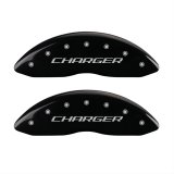 MGP 4 Caliper Covers Engraved Front & Rear Block/Charger Black finish silver ch thumbnail 2