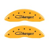 MGP 4 Caliper Covers Engraved Front & Rear Cursive/Charger Yellow finish black ch thumbnail 7