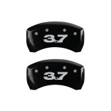MGP 4 Caliper Covers Engraved Front Mustang Engraved Rear 37 Black finish silver ch thumbnail 6