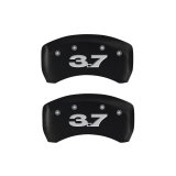 MGP 4 Caliper Covers Engraved Front Mustang Engraved Rear 37 Red finish silver ch thumbnail 7