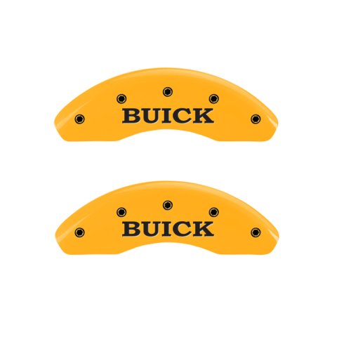 MGP 4 Caliper Covers Engraved Front Buick Engraved Rear Buick Shield Yellow finish black ch thumbnail 3