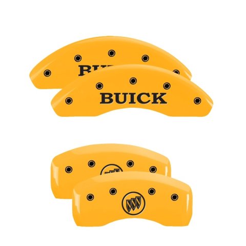 MGP 4 Caliper Covers Engraved Front Buick Engraved Rear Buick Shield Yellow finish black ch thumbnail 5