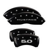 MGP 4 Caliper Covers Engraved Front Mustang Engraved Rear 50 Black finish silver ch thumbnail 3
