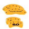 MGP 4 Caliper Covers Engraved Front Mustang Engraved Rear 50 Yellow finish black ch thumbnail 8