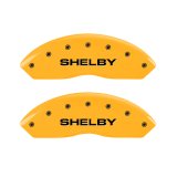 MGP 4 Caliper Covers Engraved Front Shelby Engraved Rear Tiffany Snake Yellow finish black ch thumbnail 5