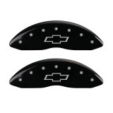 MGP 4 Caliper Covers Engraved Front & Rear Bowtie Black finish silver ch thumbnail 7