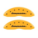 MGP 4 Caliper Covers Engraved Front & Rear Impala Yellow finish black ch thumbnail 1