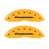 MGP 4 Caliper Covers Engraved Front & Rear Impala Yellow finish black ch thumbnail 4