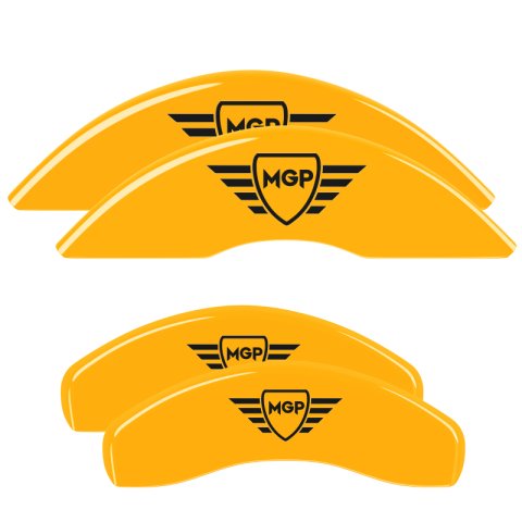 MGP 4 Caliper Covers Engraved Front & Rear MGP Yellow finish black ch thumbnail 3