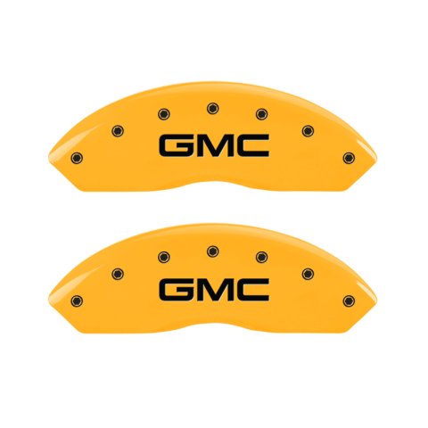 MGP 4 Caliper Covers Engraved Front & Rear Denali Yellow finish black ch thumbnail 6