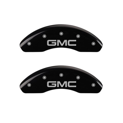 MGP 4 Caliper Covers Engraved Front & Rear GMC Black finish silver ch thumbnail 1