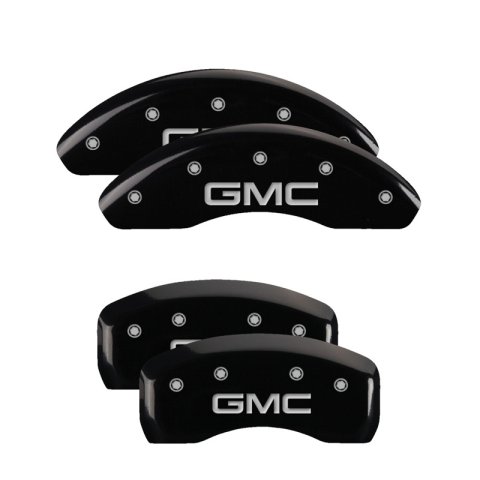 MGP 4 Caliper Covers Engraved Front & Rear GMC Black finish silver ch thumbnail 2