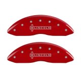 MGP 4 Caliper Covers Engraved Front Lincoln Engraved Rear Star logo Red finish silver ch thumbnail 7
