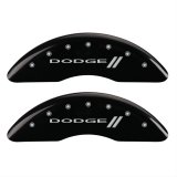 MGP 4 Caliper Covers Engraved Front & Rear With stripes/Dodge Black finish silver ch thumbnail 2
