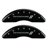 MGP 4 Caliper Covers Engraved Front & Rear With stripes/Dodge Black finish silver ch thumbnail 4
