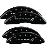MGP 4 Caliper Covers Engraved Front & Rear With stripes/Dodge Black finish silver ch thumbnail 6
