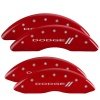 MGP 4 Caliper Covers Engraved Front & Rear With stripes/Dodge Red finish silver ch thumbnail 5