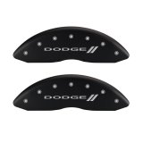 MGP 4 Caliper Covers Engraved Front & Rear With stripes/Dodge Red finish silver ch thumbnail 7