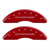 MGP 4 Caliper Covers Engraved Front & Rear With out stripes/Dodge Red finish silver ch thumbnail 2
