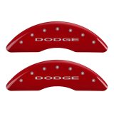 MGP 4 Caliper Covers Engraved Front & Rear With out stripes/Dodge Red finish silver ch thumbnail 5