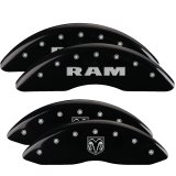 MGP 4 Caliper Covers Engraved Front RAM Engraved Rear RAMHEAD Black finish silver ch thumbnail 7