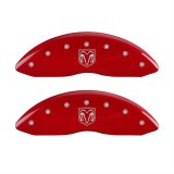 MGP 4 Caliper Covers Engraved Front RAM Engraved Rear RAMHEAD Red finish silver ch thumbnail 1