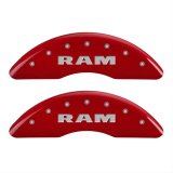 MGP 4 Caliper Covers Engraved Front RAM Engraved Rear RAMHEAD Red finish silver ch thumbnail 2